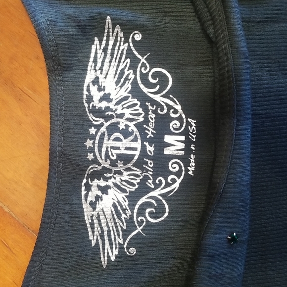 Wild at Heart Long Sleeve Tye Dye Ribbed Shiet Size M - Picture 4 of 5